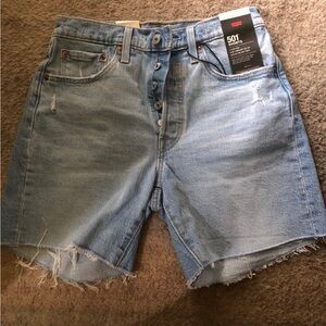 Levi's Light Blue 501 Button-Fly Denim Shorts